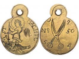 Historiepenningen Gildepenning ´s-Hertogenbosch 1754 Kleermakers en Droogschilders No. 50 Wittop Koning 12-1 messing ZF