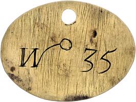 Historiepenningen Gildepenning ´s-Hertogenbosch, Blikwerkers z.j, no.35 (Wittop Koning onbekend) Wittop Koning 15-1 messing Z