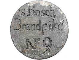 Historiepenningen 's-Hertogenbosch, Brandpiket No.9 zink 32,5 mm, enige oxidatiesporen, overigens F-ZF