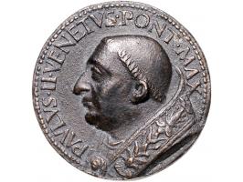 Historiepenningen Paulus II (1464-71), medal 1465 in bronze on the foundation of the Palazzo Venetia - Obv: bust left / Rev: 