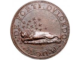 Historiepenningen Leo XI, medal 1605 in bronze - Obv: bust right / Rev: lion and bees, by G. Rancetti, 32 mm, good VF, restri