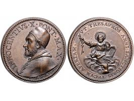 Historiepenningen Innocent X (1644-55), medal yr.10 in bronze - Obv: bust left, by G. Morone, 39 mm. EF-UNC