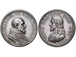 Historiepenningen Papal States, Alexander VII (1655-67), medal 1655 in silver - Obv: bust right / Rev: bust of Christ left, b