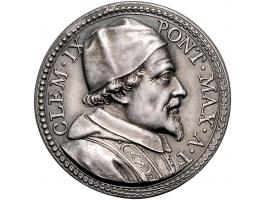 Historiepenningen Clemens IX (1667-69), medal 1668 yr.1 in silver - Obv: bust right / Rev: text in six lines, 32 mm, T.N. - E