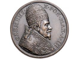 Historiepenningen Papal States, Clemens X (1670-76), medal yr. 3 in bronze, Roman charity - Obv: bust left / Rev: female suck