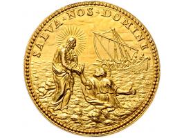 Historiepenningen Innocent XI (1676-89), medal yr. 1 in gold - Obv: bust left / Rev: Christ and St. Peter, by Hamerani, 29 mm