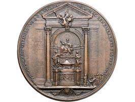 Historiepenningen Alexander VIII (1689-91), the Pope's monument, medal n.d. in bronze - Obv: bust left / Rev: elevation of th