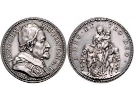 Historiepenningen Papal States, Innocent XII (1691-1700), medal yr. 1 in silver - Obv: bust right, by Hamerani, 30 mm, T.N. X