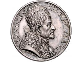 Historiepenningen Papal States, Innocent XII (1691-1700), medal yr. 6 in silver - Obv: bust right, by Hamerani, 36 mm, T.N. X