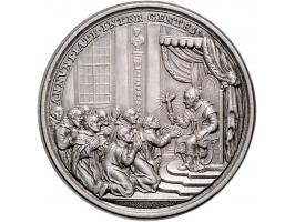 Historiepenningen Papal States, Innocent XII (1691-1700), medal yr. 6 in silver - Obv: bust right, by Hamerani, 36 mm, T.N. X