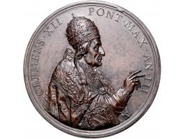 Historiepenningen Papal States, Clemens XII (1730-40), medal 1733/yr. 3 in bronze, the construction of the Andrea Cassini Cha
