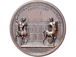 Historiepenningen Papal States, Clemens XIII (1758-69), medal yr. 7 in bronze - Obv: bust right, by Hamerani EF