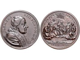 Historiepenningen Papal States, Clemens XIII (1758-69), medal 1768/yr.10 in bronze - Obv: bust right, 39 mm. VF-EF