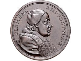 Historiepenningen Papal States, Clemens XIII (1758-69), medal 1768/yr.10 in bronze - Obv: bust right, 39 mm. VF-EF