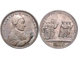 Historiepenningen Clemens XIV (1769-74), medal 1773 in silver, banning the Jesuits - Obv: bust right, by Oexlein, 45 mm, vL. 