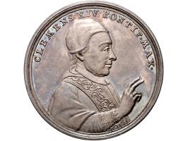 Historiepenningen Clemens XIV (1769-74), medal 1773 in silver, banning the Jesuits - Obv: bust right, by Oexlein, 45 mm, vL. 