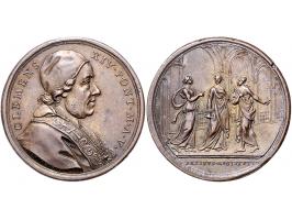 Historiepenningen Clemens XIV (1769-74), medal yr. 5 in bronze - Obv: bust right / Rev: three female figures, by F. Cropanese