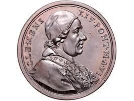 Historiepenningen Papal States, Clemens XIV (1769-74), medal 1774 in bronze - Obv: bust right / Rev: palmtree, by F. Cropanes