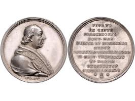 Historiepenningen Pius VI (1775-87), medal 1787 in silver on his return from Vienna - Obv: bust right, by T. Rosa, 42 mm EF, 
