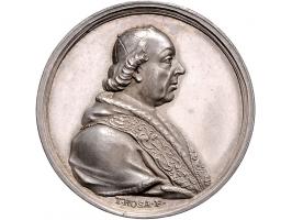 Historiepenningen Pius VI (1775-87), medal 1787 in silver on his return from Vienna - Obv: bust right, by T. Rosa, 42 mm EF, 