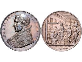 Historiepenningen Papal States, Leo XII (1823-29), medal yr. 3 in silver - Obv: bust left, by G. Cerbara, 42 mm, Zecca 587 EF