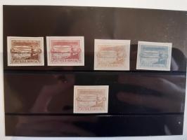 Definitives 20 sen imperforate in 5 different colours including 2 colour proofs, all very fine
