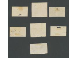 5 cent blauw t/m 2½ gulden rood en blauw alle ongetand in paren, vrijwel pracht ex. (enkel waarden papierrestjes achterkant) 