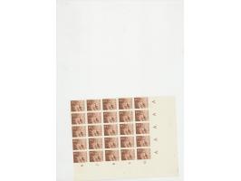 Temples 15 sen-80 sen imperforated blocks of 25, very fine, Zonnebloem 24D/32D, cat.w. 43.750, Prangko 22A/30A.