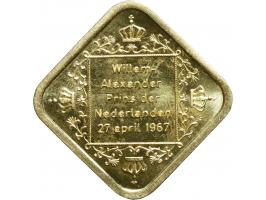 Penning geboorte prins Willem Alexander 1967 - goud 6,1 gram .900 - UNC-