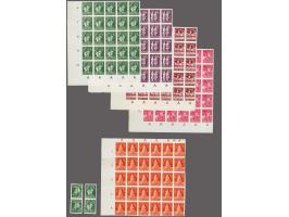 Child welfare 10, 15, 35, 50 sen and 1 Rp imperforate in sheet parts of 35, some brown spots, Prangko 127A-130A and 132A. (ca