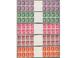 Child welfare 10, 15,, 35 and 50 sen and 1 Rp imperforate in sheet parts of 16 with 2 gutter pairs, some brown spots, Prangko