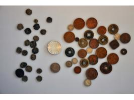 Asian countries various coins in small box