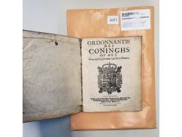 Literature Coins, banknotes and honours Ordonnantie des Coninghs op het Generael reglement van sijne Munte. In perkament gebo