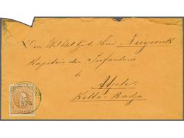 10 cent oranjebruin tanding 13¼ x 14 met rondstempel Veldpostk. Atjeh zonder nummer (SvL RR) op envelop 3-10-1876 naar Kota R