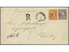 10 cent oranjebruin op aangetekende envelop G. 3 met puntstempel 31 - Banjermasin - (SvL 50) 4-9-1885 over Weltevreden naar H