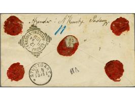 10 cent oranjebruin op aangetekende envelop G. 8 van Padang 19-10-1889 over Genua naar Stuttgart (D), vrijwel pracht ex. (env