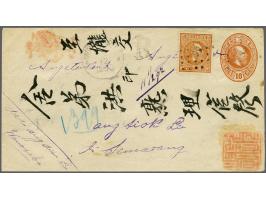 10 cent oranjebruin met puntstempel 99 - Wonosobo - (SvL R) op aangetekende envelop G. 6, zogenaamde Chinezenbrief,  9-12-189