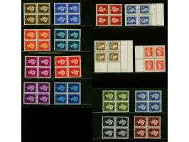 Hartz 5 t/m 60 cent in blokken van 4 w.b. met velrand, cat.w. 680