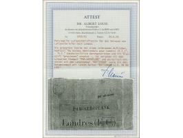 Luchtpostpochette Du bureau Neerlandais pour Londres (E.C.) met E.C. gewijzigd in province, verzonden vanuit Rotterdam met na