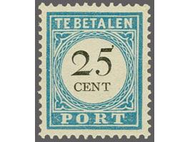 25 cent lichtblauw tanding 12½ grote gaten type III, zeer fris mooi gecentreerd pracht ex. met miniem plakkerspoortje, cat.w.