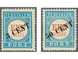 Opruimingsuitgifte 3 cent op 1 gulden type II en 50 cent op 1 gulden type III, cat.w. 850