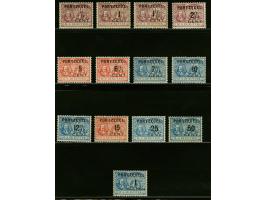 De Ruyter ½ cent t/m 1 gulden met certificaat Vleeming 2017, nrs. P32 en P40 origineel houtvezeltje in gom, cat.w. 1400
