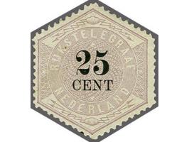 25 cent lila en zwart, pracht ex. met certificaat Vleeming 2017: Zegel en tanding echt, gom origineel, deels ingedroogd en go