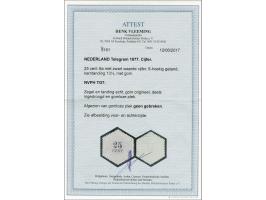 25 cent lila en zwart, pracht ex. met certificaat Vleeming 2017: Zegel en tanding echt, gom origineel, deels ingedroogd en go