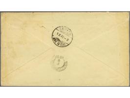 50 cent karmijn op envelop van Batavia 1-9-1891 naar Zürich (CH) met Frans spoorwegstempel Marseille à Lyon special, vrijwel 