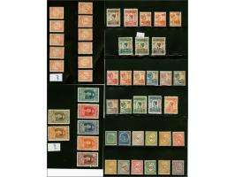 Stockholm-serie. Complete set van 49 waarden met rode Specimen handopdruk, nr. 49 miniem vouwtje, nr. 99 rond hoekje en nrs. 