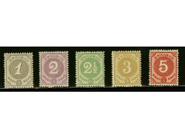 Cijfer 1 t/m 5 cent, cat.w. 225