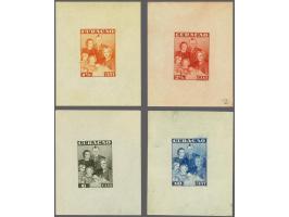 Ongetande kleurproeven Koninklijke familie 1½ cent t/m 10 cent in de gekozen kleuren, pracht ex., cat.w. fl. 1400
