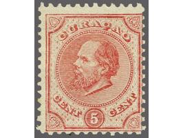 5 cent rood tanding 11½ x 12, pracht ex. met certificaat Vleeming 2017, cat.w. 1500