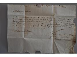 Complete franstalige brief aan de binnenzijde gedateerd 6-9-1672 zonder postale bemerkingen naar Middelburg. Pracht ex. met c